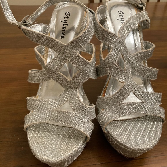 Silver sparkly wedges - Picture 3 of 3